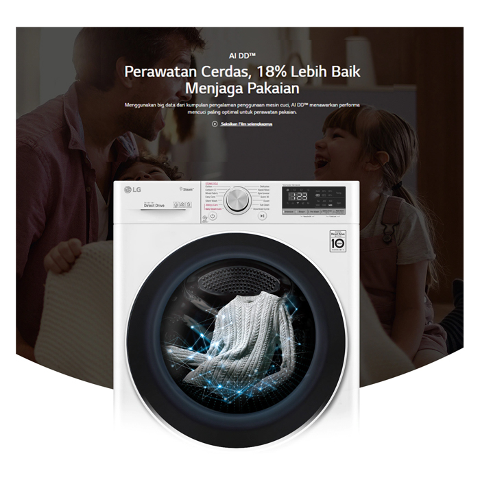 LG Mesin Cuci Front Loading 8.5 KG - FV1285S5WS